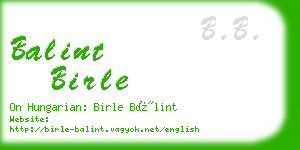 balint birle business card